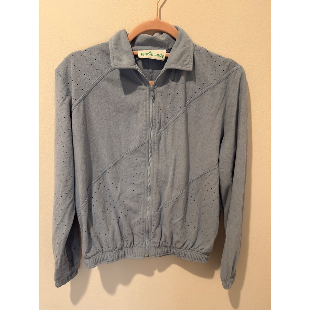 Vintage 80s Tennis Lady Tail Perforated Zip Up Jacket